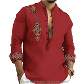 men's shirt tribe pattern printing retro geometry shirt